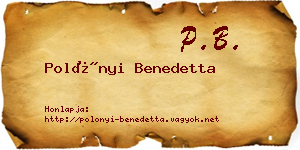 Polónyi Benedetta névjegykártya